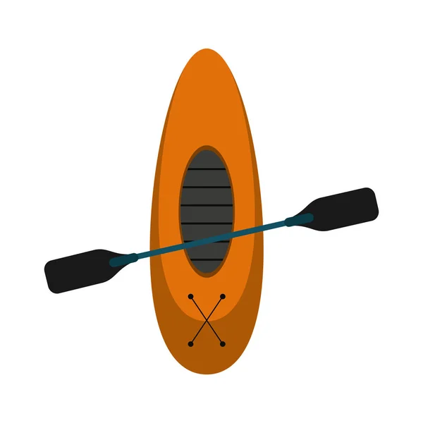 Tabla de kayak remo recreación camping — Vector de stock