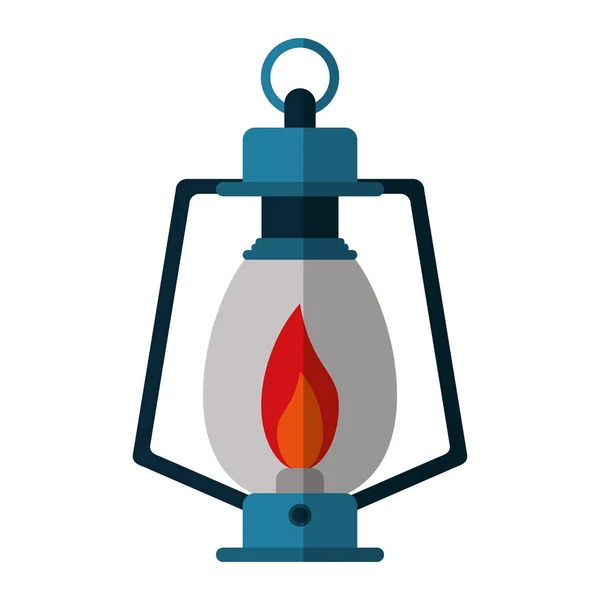 Lamp kerosene old lantern camping — Stock Vector