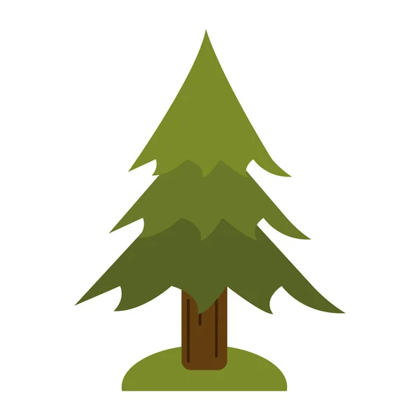 Tall träd skogen camping ikonen — Stock vektor