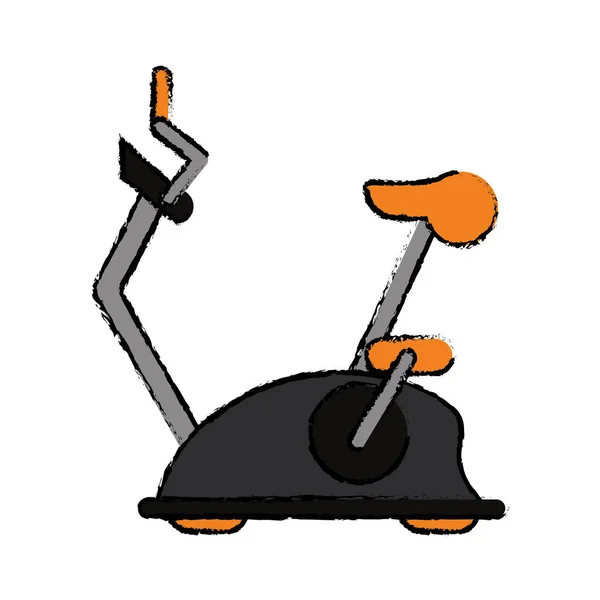 Drawing bike static machine fitness gym — Stock Vector