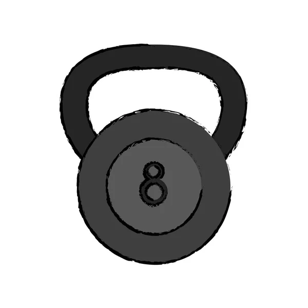 Desenho kettlebell peso fitness ginásio ícone — Vetor de Stock