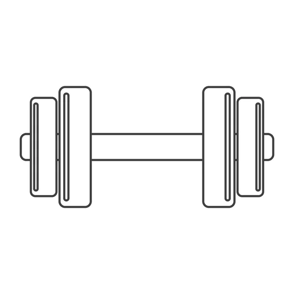 Obrys činka fitness gym ikona designu — Stockový vektor