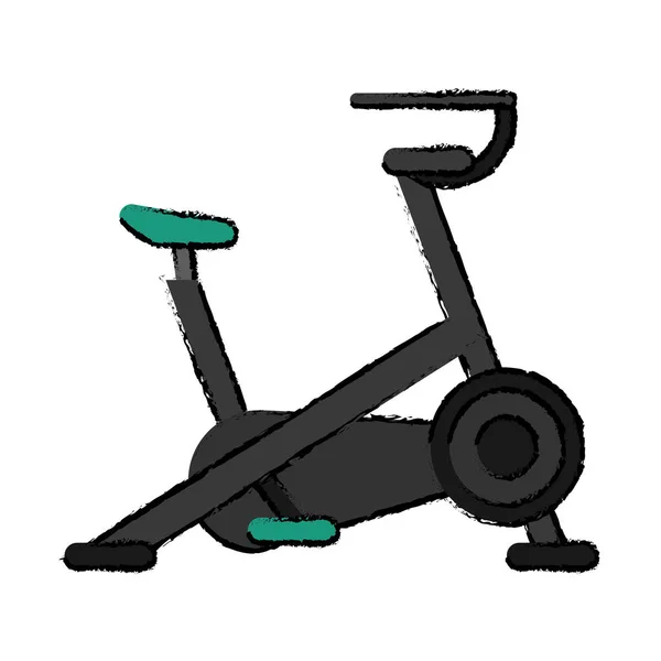 Dibujo bicicleta estacionaria máquina gimnasio deporte — Vector de stock
