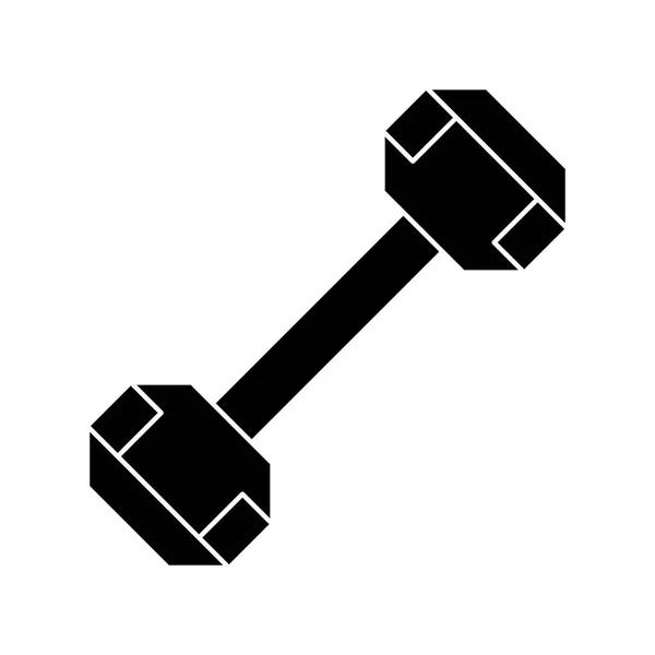 Silhouette dumbbell weight fitness gym icon — Stock Vector