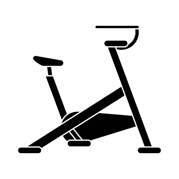 Silueta estacionaria bicicleta máquina gimnasio deporte — Archivo Imágenes Vectoriales