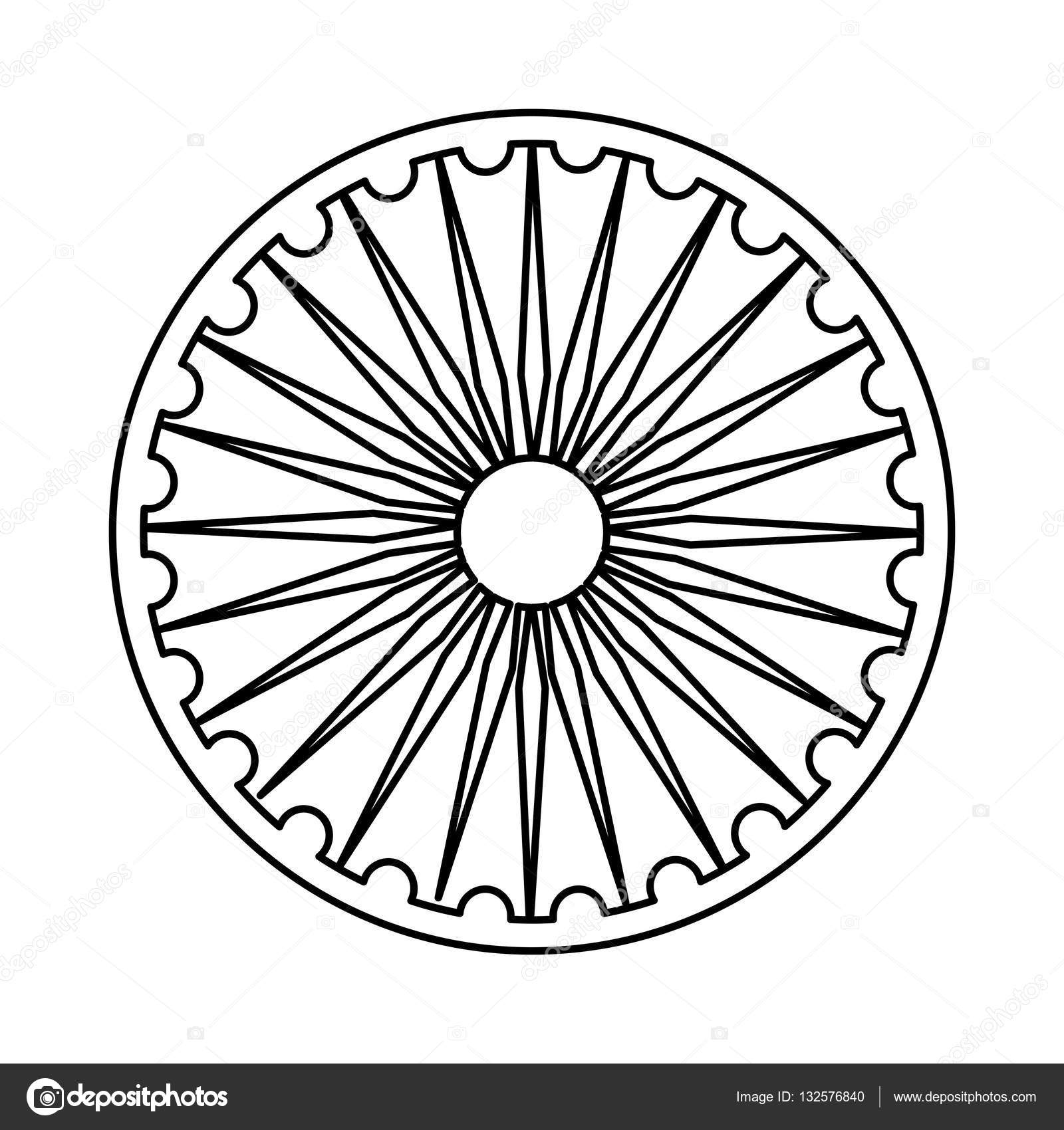 Ashoka Chakra symbol Stock Vector Image by ©jemastock 132576840