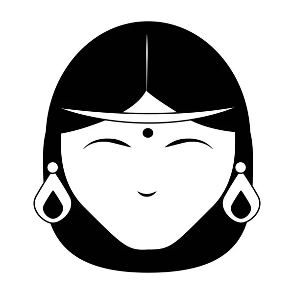 Femmes indiennes visage — Image vectorielle