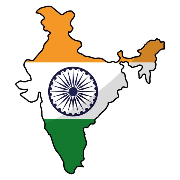India mappa silhouette — Vettoriale Stock