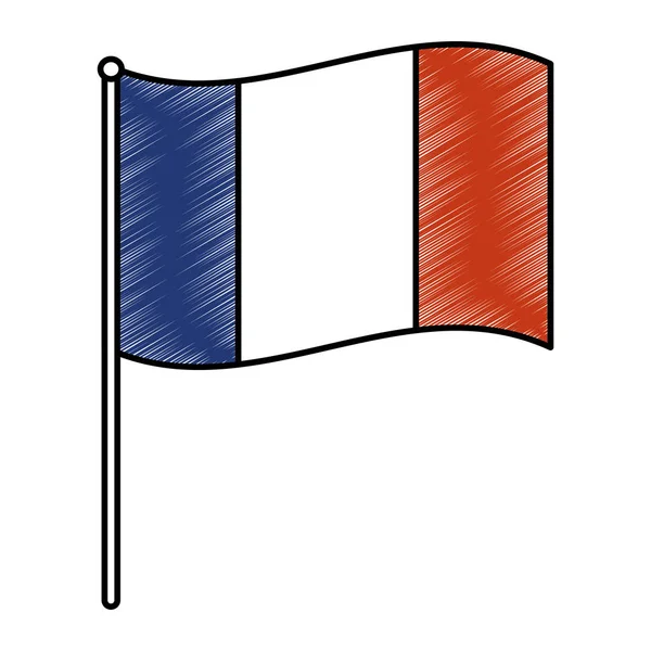 Francia doodle flag — Archivo Imágenes Vectoriales