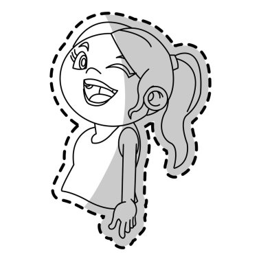 İzole kız çizgi film tasarım