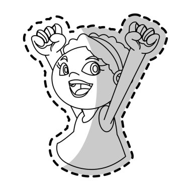 İzole kız çizgi film tasarım