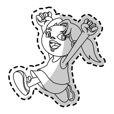 İzole kız çizgi film tasarım