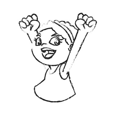 İzole kız çizgi film tasarım