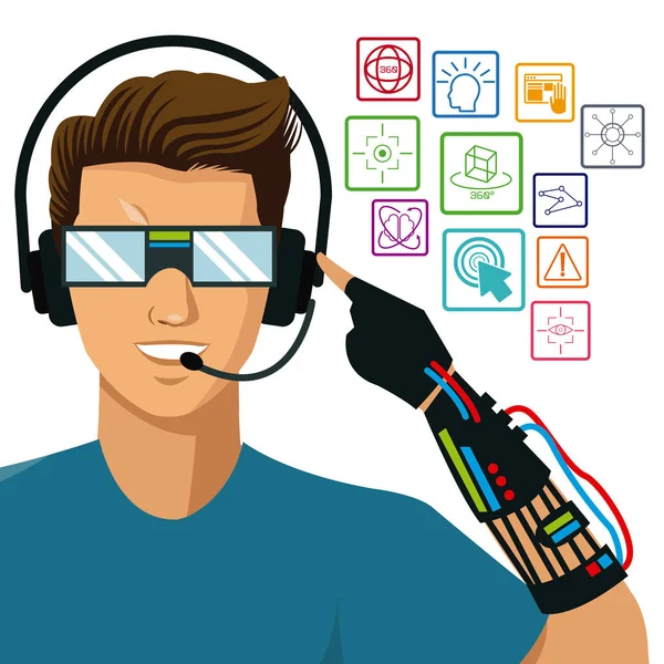 adam vr gerçeklik gözlük akıllı palm soyut