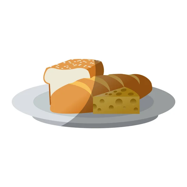 Дизайн ізольованого хліба та сиру — стоковий вектор