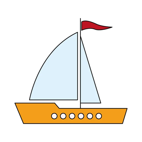Design de veleiro isolado — Vetor de Stock