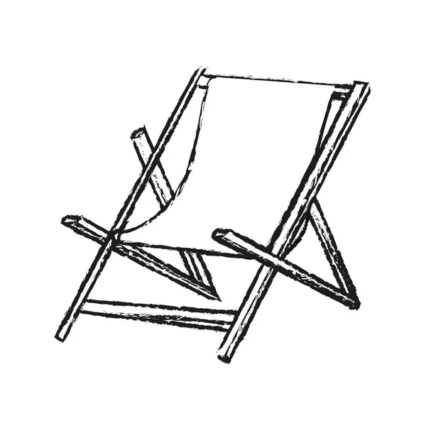 孤单的海滩旁的椅子设计 — 图库矢量图片