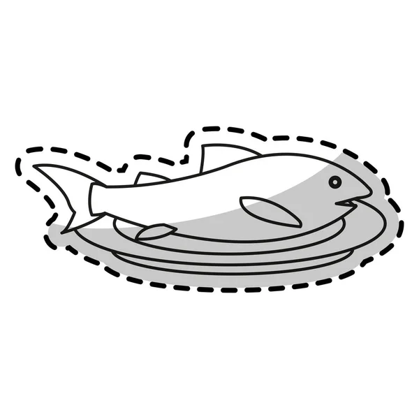 고립 된 물고기 음식 디자인 — 스톡 벡터