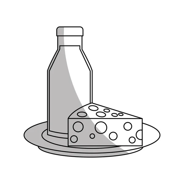 Diseño aislado de leche y queso — Vector de stock