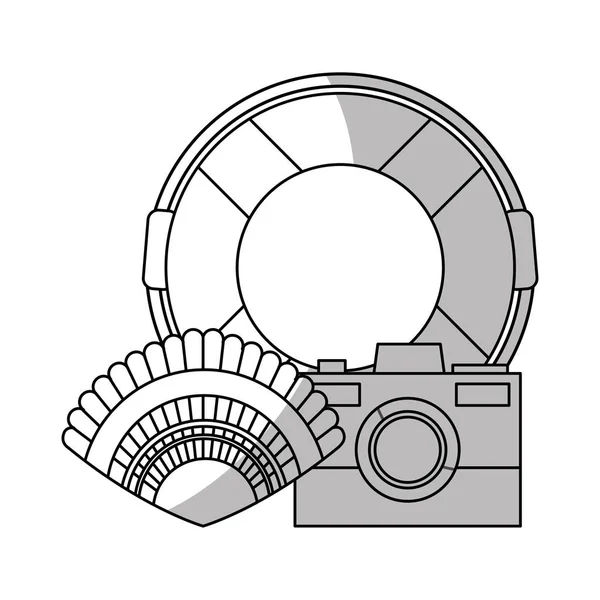 Isolé sauver la caméra flotteur et la conception de la coque — Image vectorielle