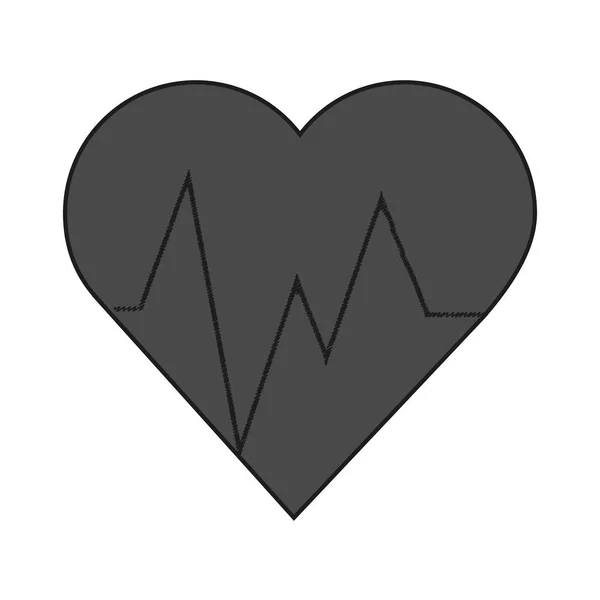 Isolerade hjärtat puls design — Stock vektor