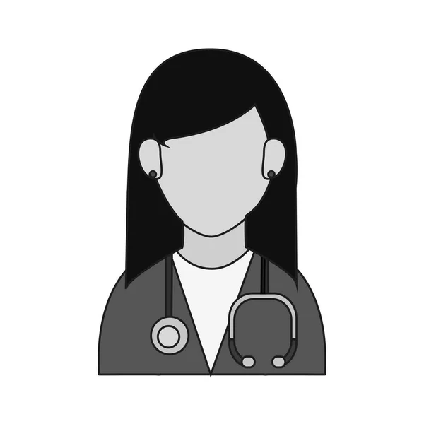การออกแบบหมอผู้หญิงที่โดดเดี่ยว — ภาพเวกเตอร์สต็อก