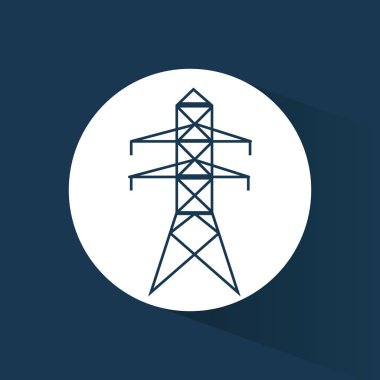 Elektrik pilon enerji güç mavi arka plan