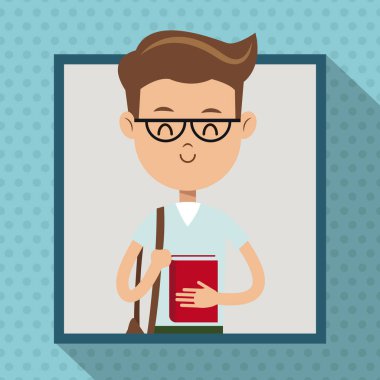 gözlük kitap öğrenci çerçeve nokta gölge arka plan çocukla