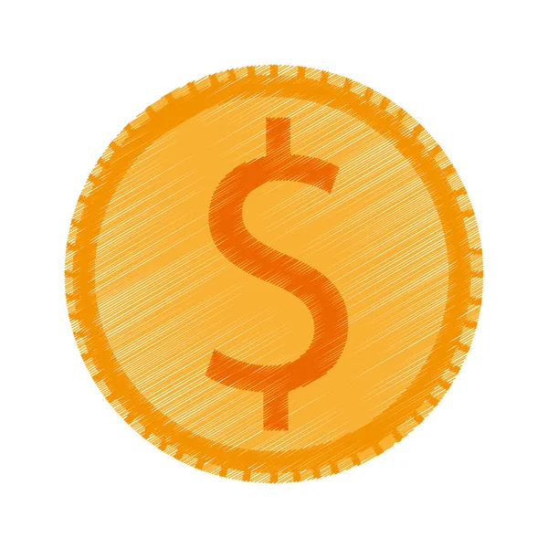 Isolated coin design — Stock Vector