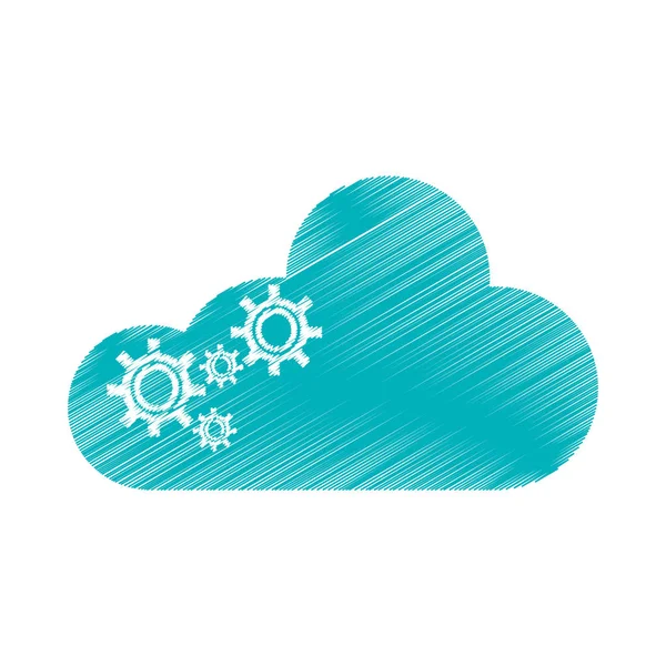 Conception de Cloud Computing isolé — Image vectorielle