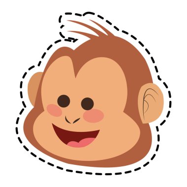 İzole maymun karikatür tasarım