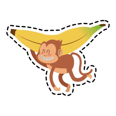 İzole maymun karikatür tasarım
