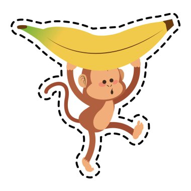 İzole maymun karikatür tasarım