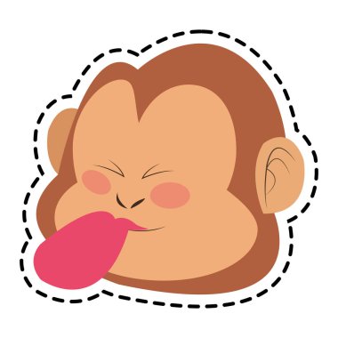 İzole maymun karikatür tasarım