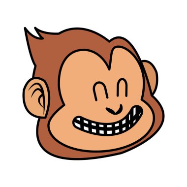 İzole maymun karikatür tasarım