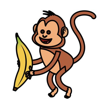 İzole maymun karikatür tasarım
