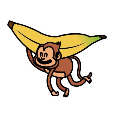 İzole maymun karikatür tasarım