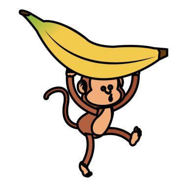 İzole maymun karikatür tasarım