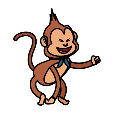 İzole maymun karikatür tasarım