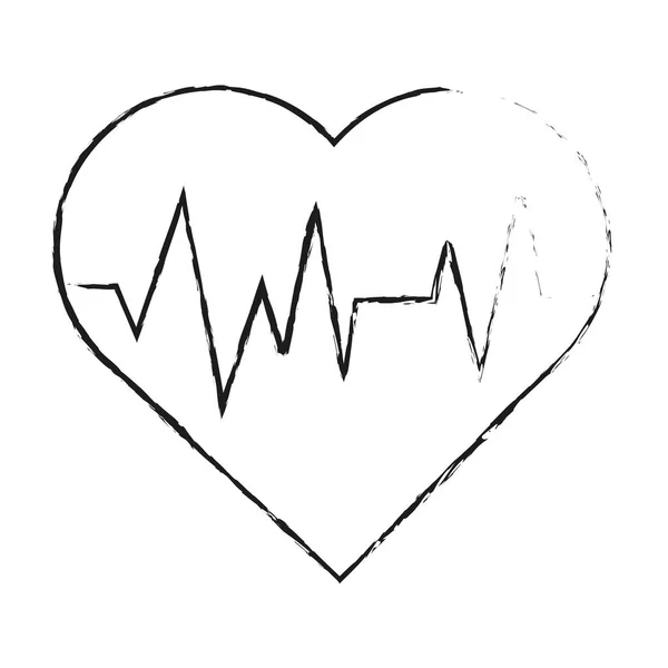 Isolated heart pulse design — Stock Vector