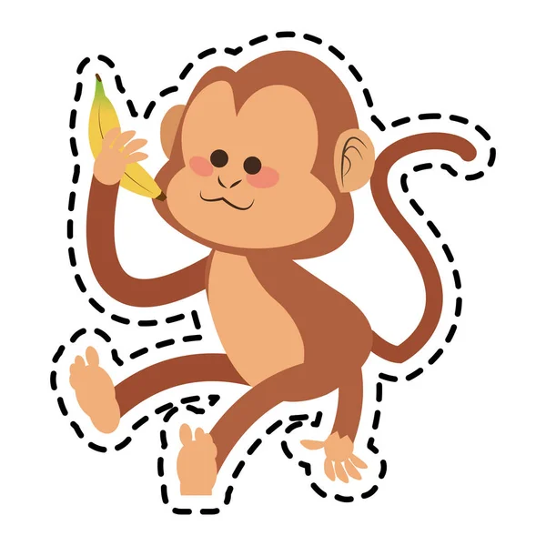 孤立した猿漫画デザイン — ストックベクタ