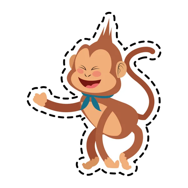 Σχεδίαση κινουμένων σχεδίων απομονωμένες μαϊμού — Διανυσματικό Αρχείο