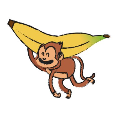 İzole maymun karikatür tasarım