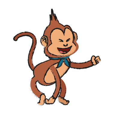 İzole maymun karikatür tasarım