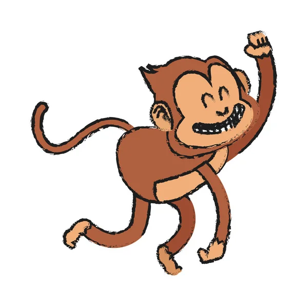 격리 된 원숭이 만화 디자인 — 스톡 벡터