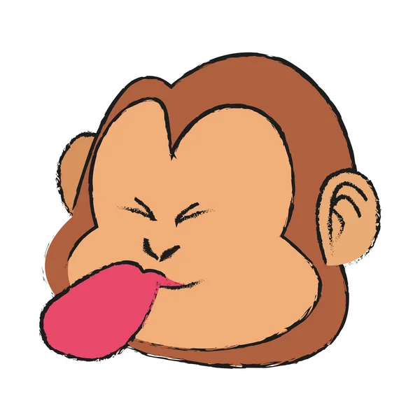 격리 된 원숭이 만화 디자인 — 스톡 벡터