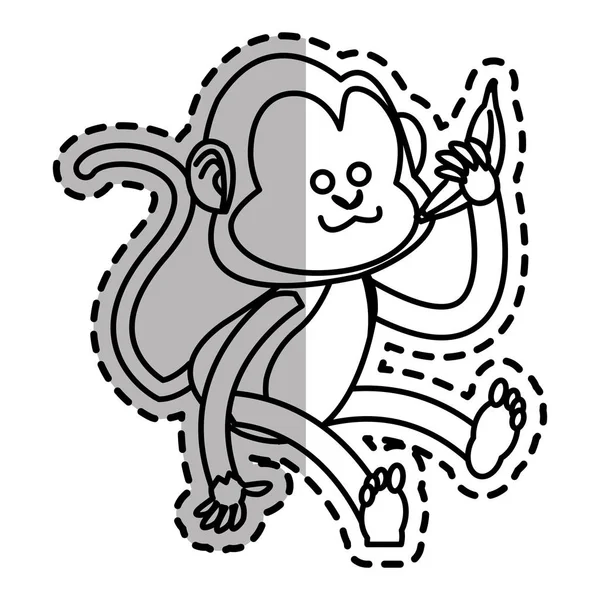 Isolato disegno del fumetto scimmia — Vettoriale Stock