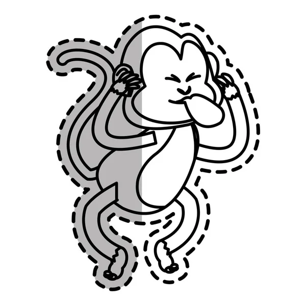 İzole maymun karikatür tasarım — Stok Vektör