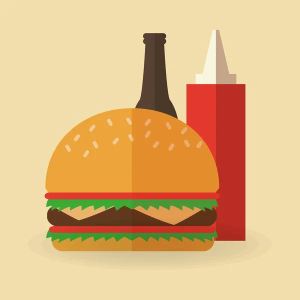 Hamburger ételek tervezése — Stock Vector