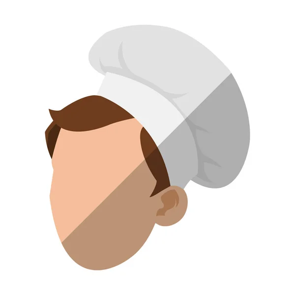 Diseño aislado de la cabeza del chef masculino — Vector de stock